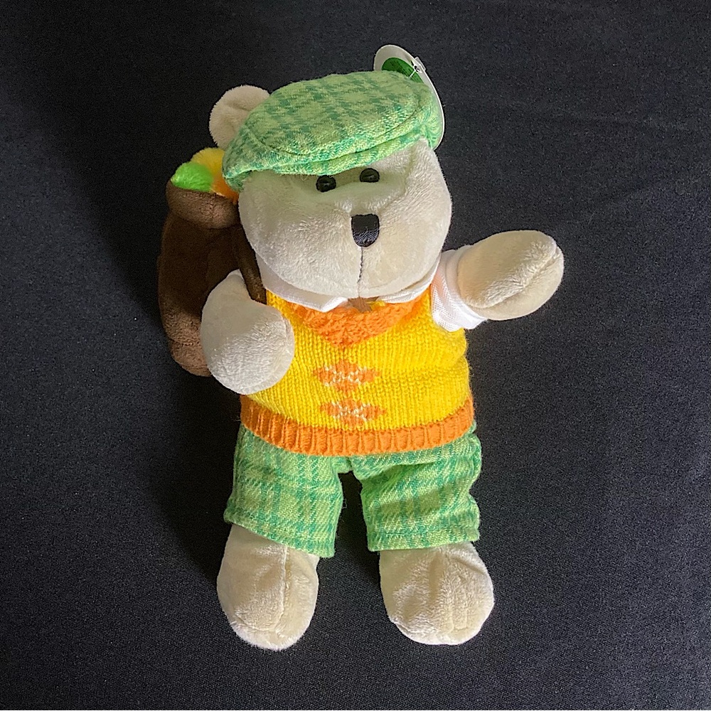 โญ๏ธ Vintage 2006 Starbucks Coffee Company Golf Caddy Teddy Bearista Argyle Outfit